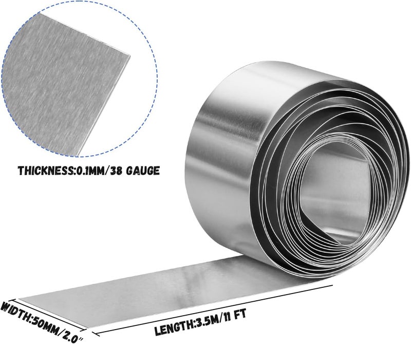 Uxney Aluminum Flashing Roll 2 Inch x 11 Ft, 38 Gauge Roof Flashing Metal Roll, Flexible and Bendable Aluminum Sheet Metal Strip for Roof Repair, Sealing, Siding, and DIY Projects - Image 2